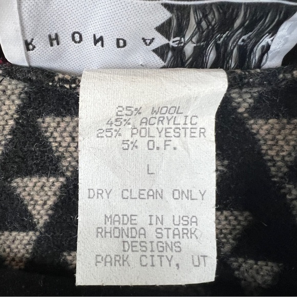 Rhonda Stark Wool Blend Blanket Jacket Southwest Print - Picture 6 of 6